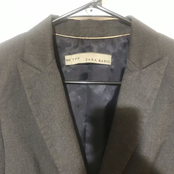 Zara Basic Gray Single Button Blazer Size S - Picture 2 of 8